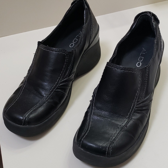 Aldo Shoes - ALDO SHOES Leather Wedge Loafers